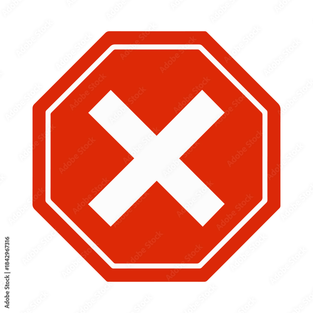 Obraz premium denied access stop octagon icon