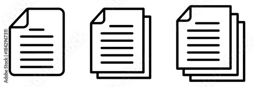 document paper contract icon set