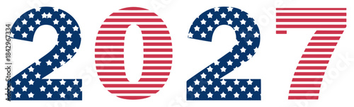 patriotic 2027 text icon usa