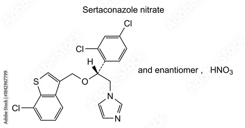 Sertaconazole nitrate, chemical structure of sertaconazole nitrate, drug substance