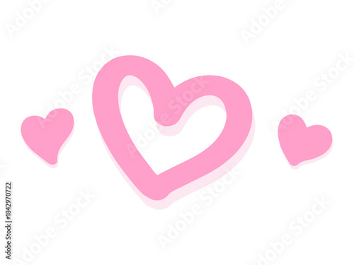 手描き風のピンク色ハートイラスト /Soft Pink Hand Drawn Heart Illustration