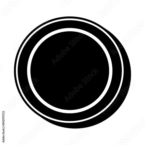 二重円のシンプルな円形アイコン /Simple Circular Frame Double Ring Icon