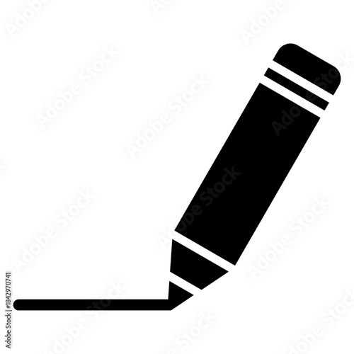 線を描く鉛筆のソリッドアイコン /Pencil Drawing Line Solid Icon