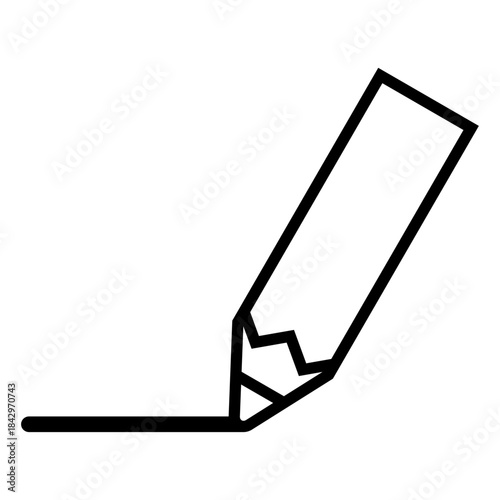 線を描く鉛筆のアウトラインアイコン /Pencil Drawing Line Outline Icon