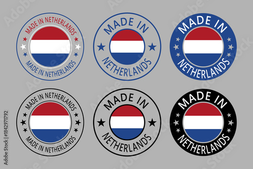 Netherlands Made in Stamp in circle with flag Vector template on white background Free Download Netherlands Made in Stamp in circle with flag Vector template on white background - GFXLoad