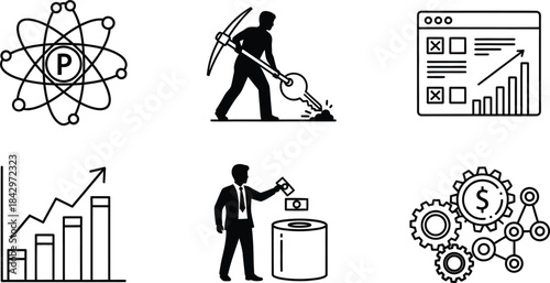 Business Science Technology Concept Icons Vector Illustration