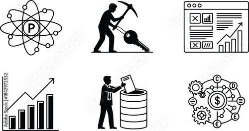 Business Science And Technology Icons Vector Illustration