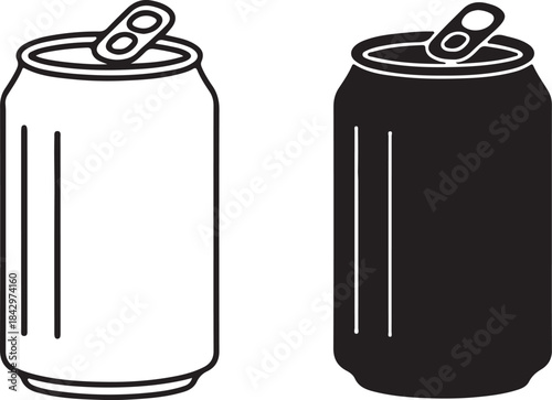 Open soda cans in black and white beverage drink also transparent background