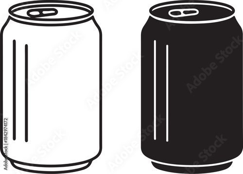 Outline and Silhouette Soda Cans beverage can drink can also transparent background