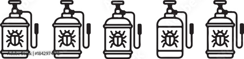Pest control sprayer with bug symbol insecticide insect also transparent background