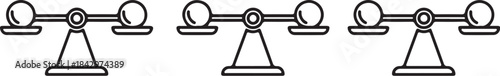 Three balanced scales of justice equilibrium also transparent background