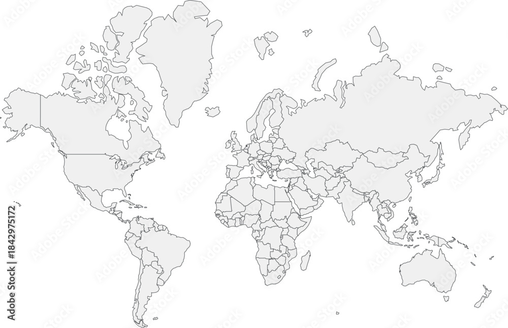 Obraz premium World Map – Global Countries Outline Vector