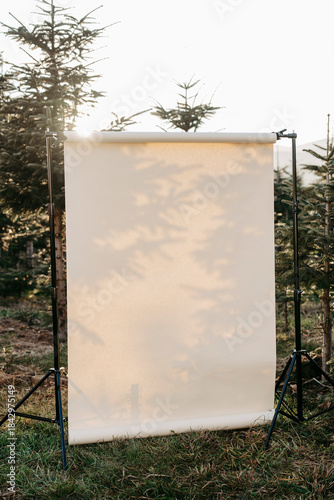 beiger Studiohintergrund in freier Natur