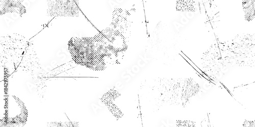 Distressed, scratched, dotted grunge endless pattern . seamless pattern texture. Grange shapes .Grunge film scratchy texture . Vector grainy retro noise texture .Screen print endless pattern texture.