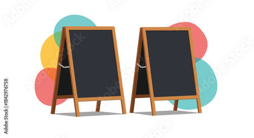 Two blank sandwich board signs.