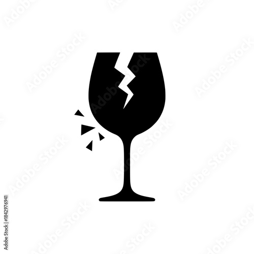 Broken Glass Icon (Fragile), Breakables Symbol and Damage Warning