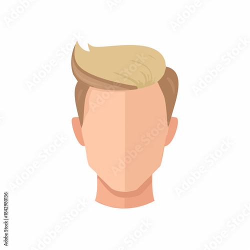 Avatar of a man with blonde hair. Human face of a stylish male character