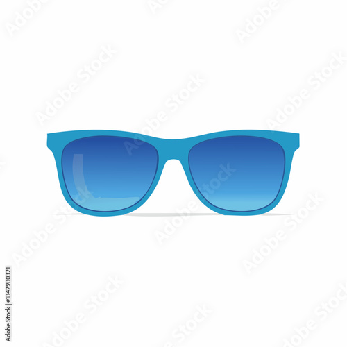 Stylish Blue Sunglasses Isolated on White Background for Summer Fashion Accessory Design