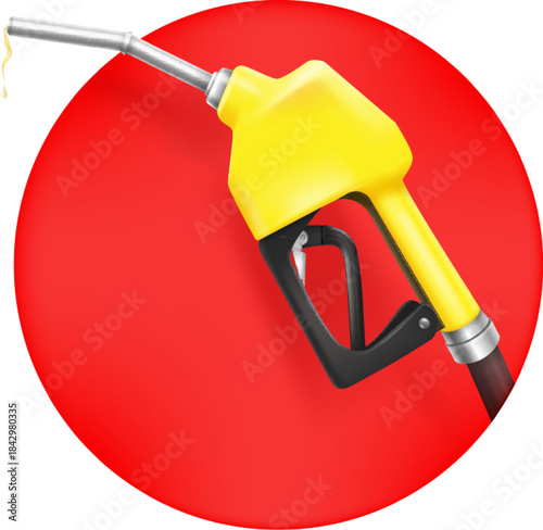 Fuel gun realistic mockup. Car station pump