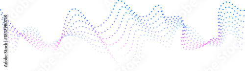 Audio record wave. Neon gradient dot waveform