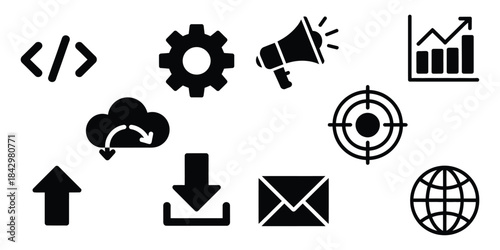 Religious symbols vector icon set for web and technology design