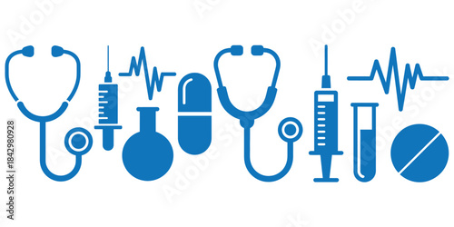 Medical icons vector set with abstract background design