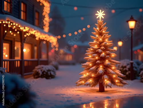 Magical Winter Christmas 2025 Lighted Tree Banner