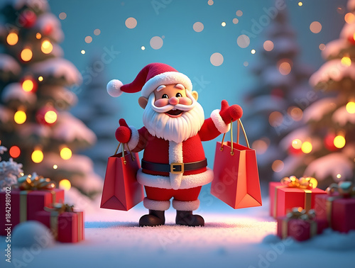 Christmas Sale Santa Claus Promotional Holiday Banner