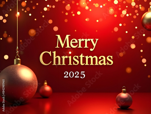 Luxury Red and Gold Christmas Celebration Banner Design