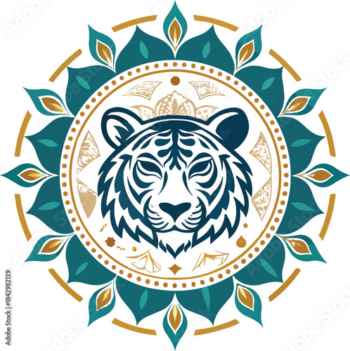 Tiger vector logo in white background