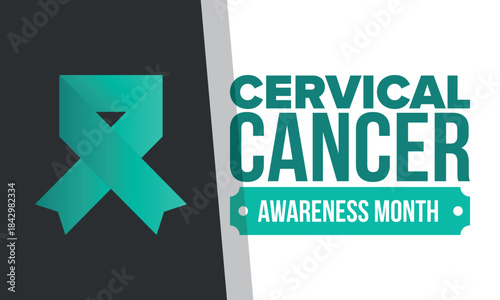 Cervical Cancer Awareness Month. Celebrate annual in January. Woman healthcare. Girl solidarity. Cancer prevention. Female disease. Medical healthcare concept. Poster, banner and background. Vector