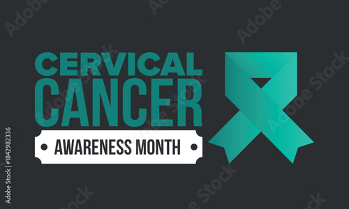 Cervical Cancer Awareness Month. Celebrate annual in January. Woman healthcare. Girl solidarity. Cancer prevention. Female disease. Medical healthcare concept. Poster, banner and background. Vector