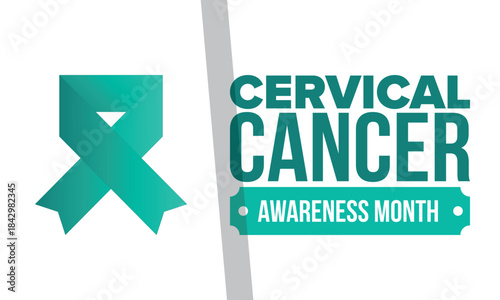 Cervical Cancer Awareness Month. Celebrate annual in January. Woman healthcare. Girl solidarity. Cancer prevention. Female disease. Medical healthcare concept. Poster, banner and background. Vector