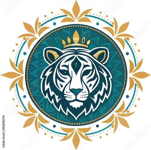 Tiger vector logo in white background