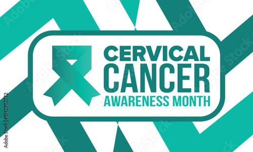 Cervical Cancer Awareness Month. Celebrate annual in January. Woman healthcare. Girl solidarity. Cancer prevention. Female disease. Medical healthcare concept. Poster, banner and background. Vector