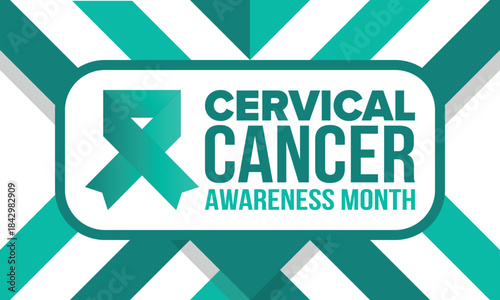 Cervical Cancer Awareness Month. Celebrate annual in January. Woman healthcare. Girl solidarity. Cancer prevention. Female disease. Medical healthcare concept. Poster, banner and background. Vector