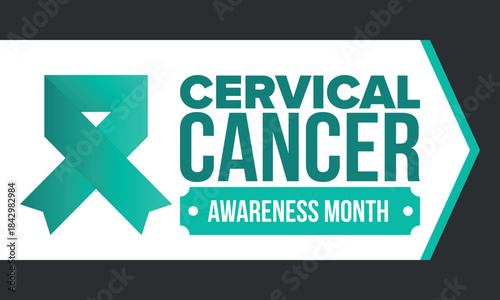 Cervical Cancer Awareness Month. Celebrate annual in January. Woman healthcare. Girl solidarity. Cancer prevention. Female disease. Medical healthcare concept. Poster, banner and background. Vector