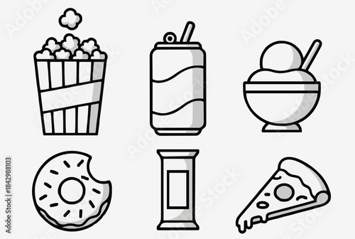 Tasty food and drink icons for commercial use