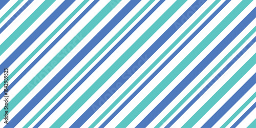 Candy cane pattern. Seamless winter background Geometric Pattern of Diagonal Blue, Teal Stripes.