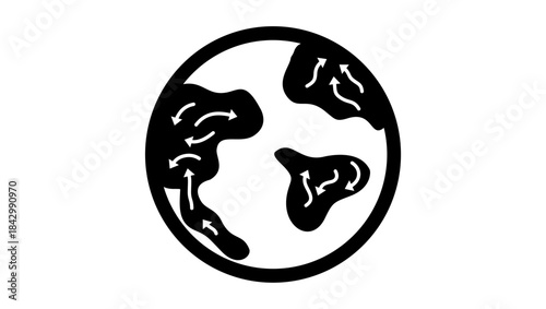 Human migration symbol, black isolated silhouette