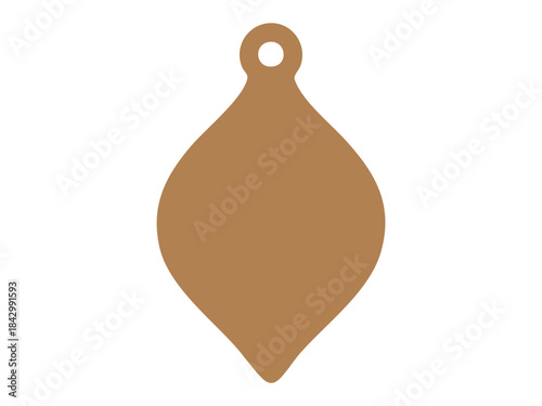 Golden christmas bauble ornament in classic shape, isolated on white background. concept of holiday decor, festive decoration, christmas tree ornament, seasonal celebration, design element