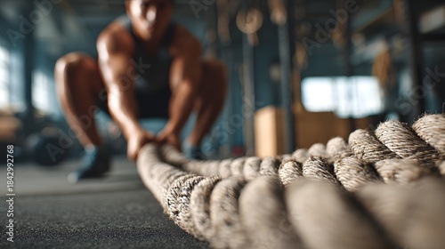 Industrial CrossFit Rope Workout with Raw Strength and Intense Focus