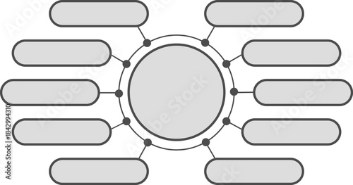 Business Concept Radial Grey Diagram Infographic with Elements.