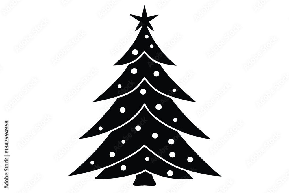 Obraz premium Christmas Icon Silhouette Illustration Bundle – Festive Holiday, Winter, Santa, Tree, Ornament & Avatar Collection