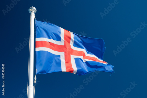 Icelandic flag in the wind
