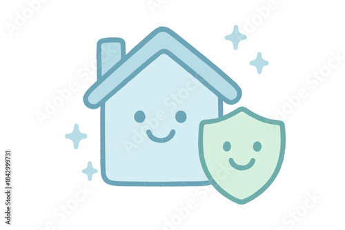 House and a shield are smiling at the camera