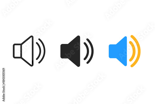 Abstract Sound Icons. three minimal vector icons of abstract sound icons merging realism and prophecy through foley design, line