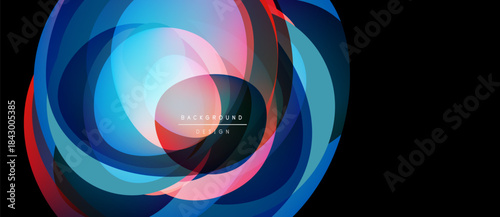 Abstract swirling shapes, vibrant colors blend. Modern design element, dynamic composition, visually appealing background.