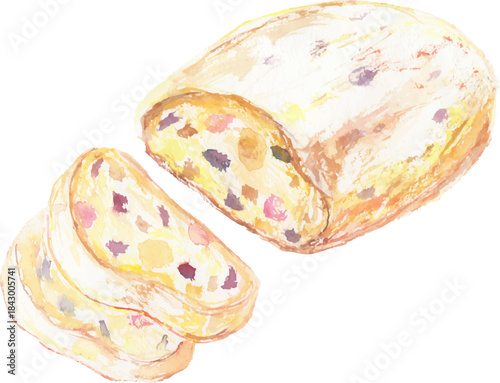 シュトーレンの水彩イラスト