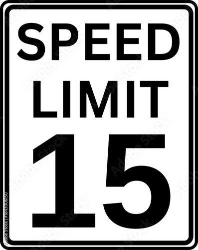 Speed Limit 15 mph Traffic Sign Vector
